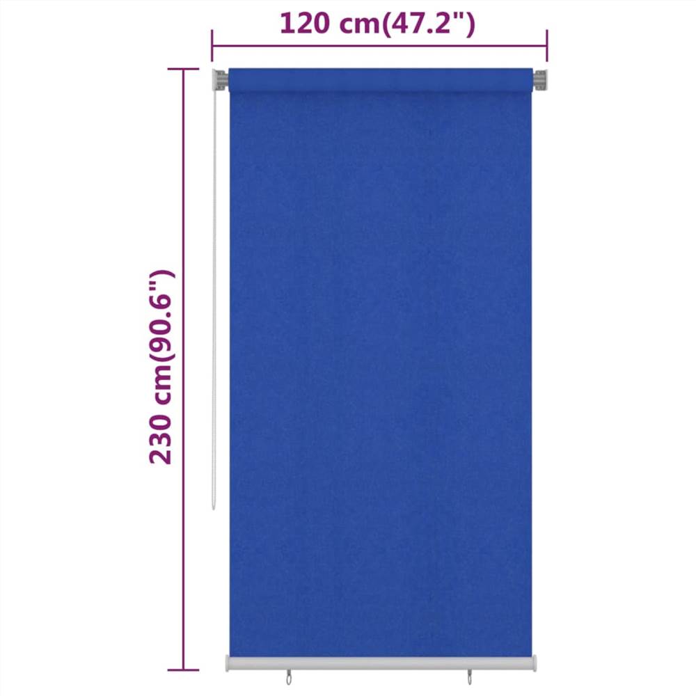 Outdoor Roller Blind 120x230 cm Blue HDPE