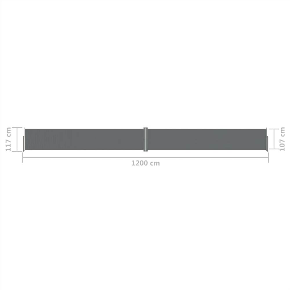 Retractable Side Awning Anthracite 117x1200 cm