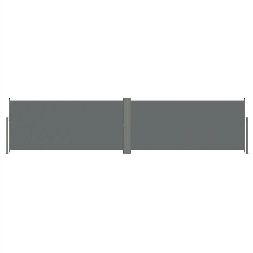 Retractable Side Awning Anthracite 140x600 cm