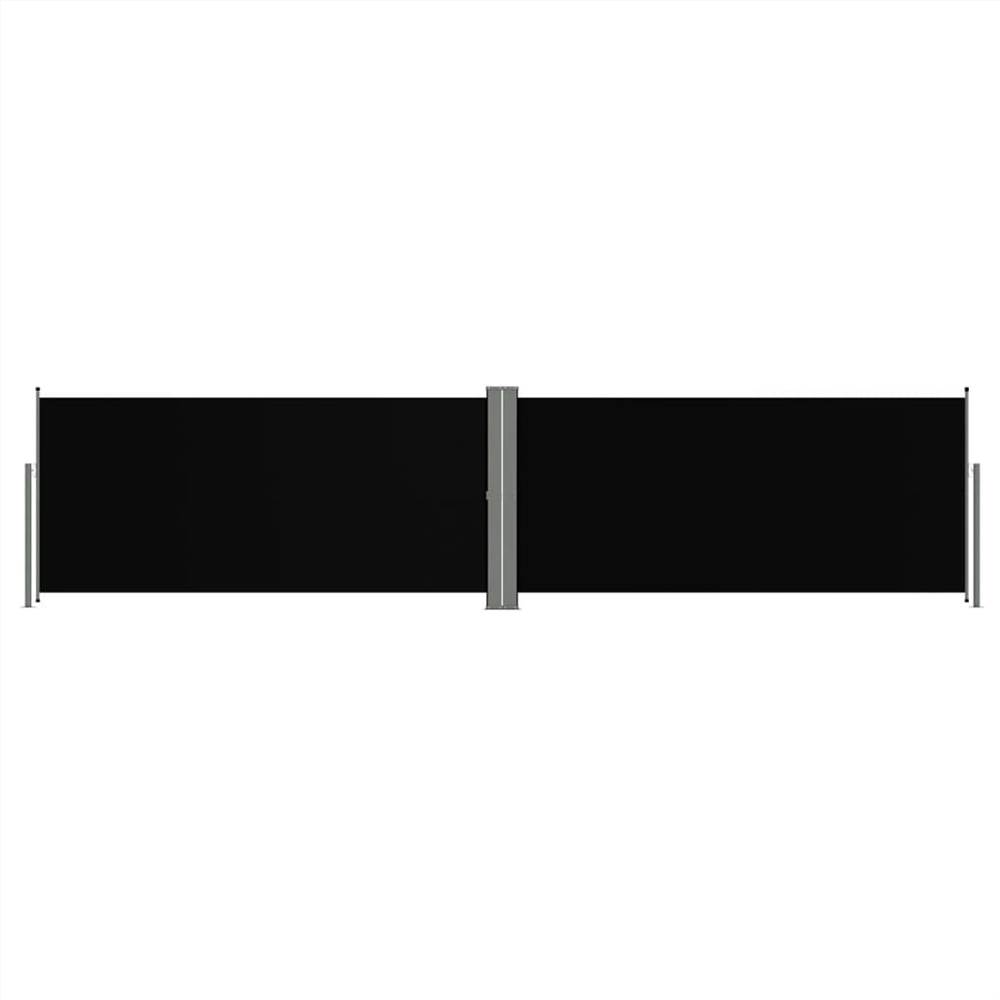 Retractable Side Awning Black 140x600 cm