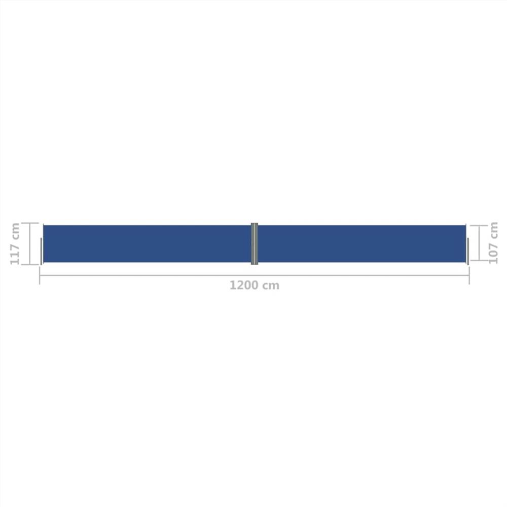Retractable Side Awning Blue 117x1200 cm