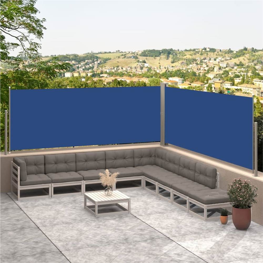 Retractable Side Awning Blue 117x600 cm