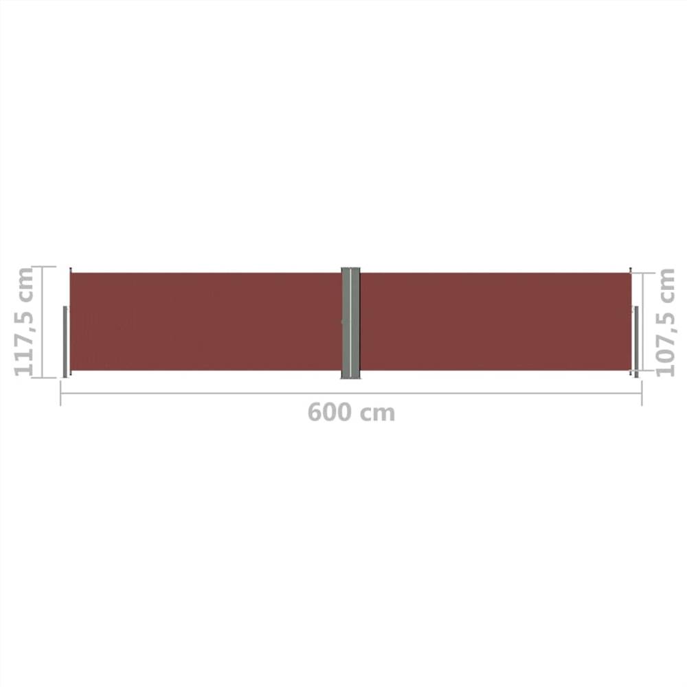 Retractable Side Awning Brown 117x600 cm