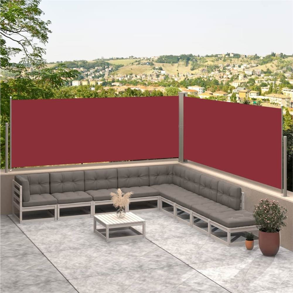 Retractable Side Awning Red 117x600 cm