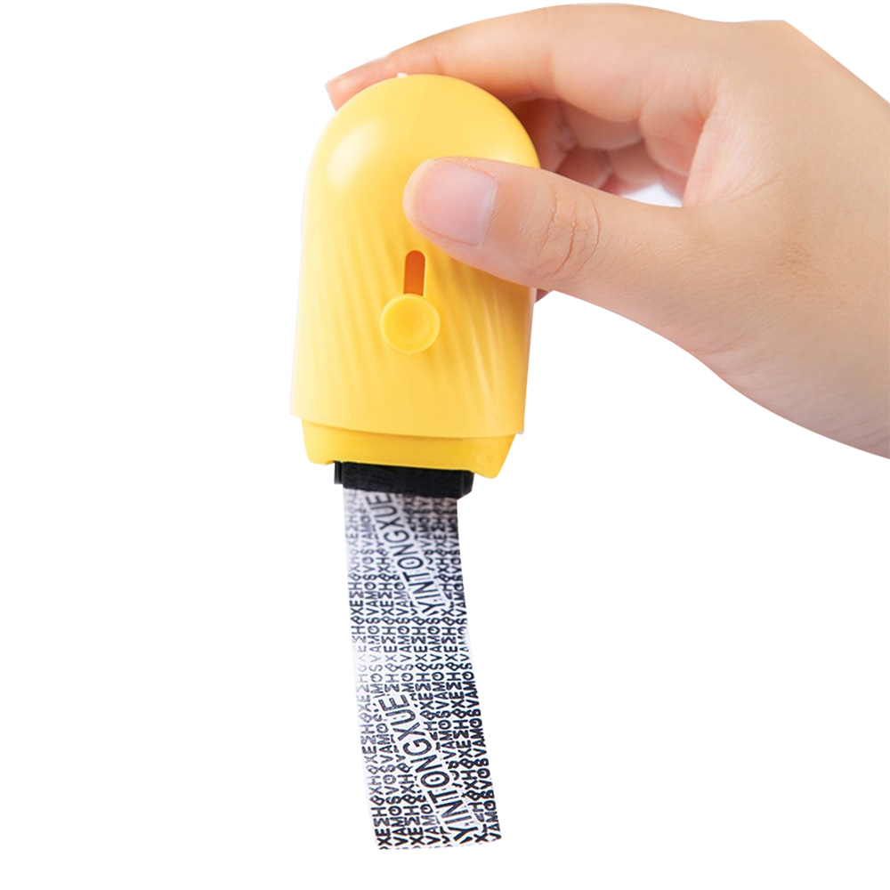 Roller Security Stamp with Ceramic Blade, Identity Theft Prevention Stamp, Box Cutter for Privacy Protection - Yellow