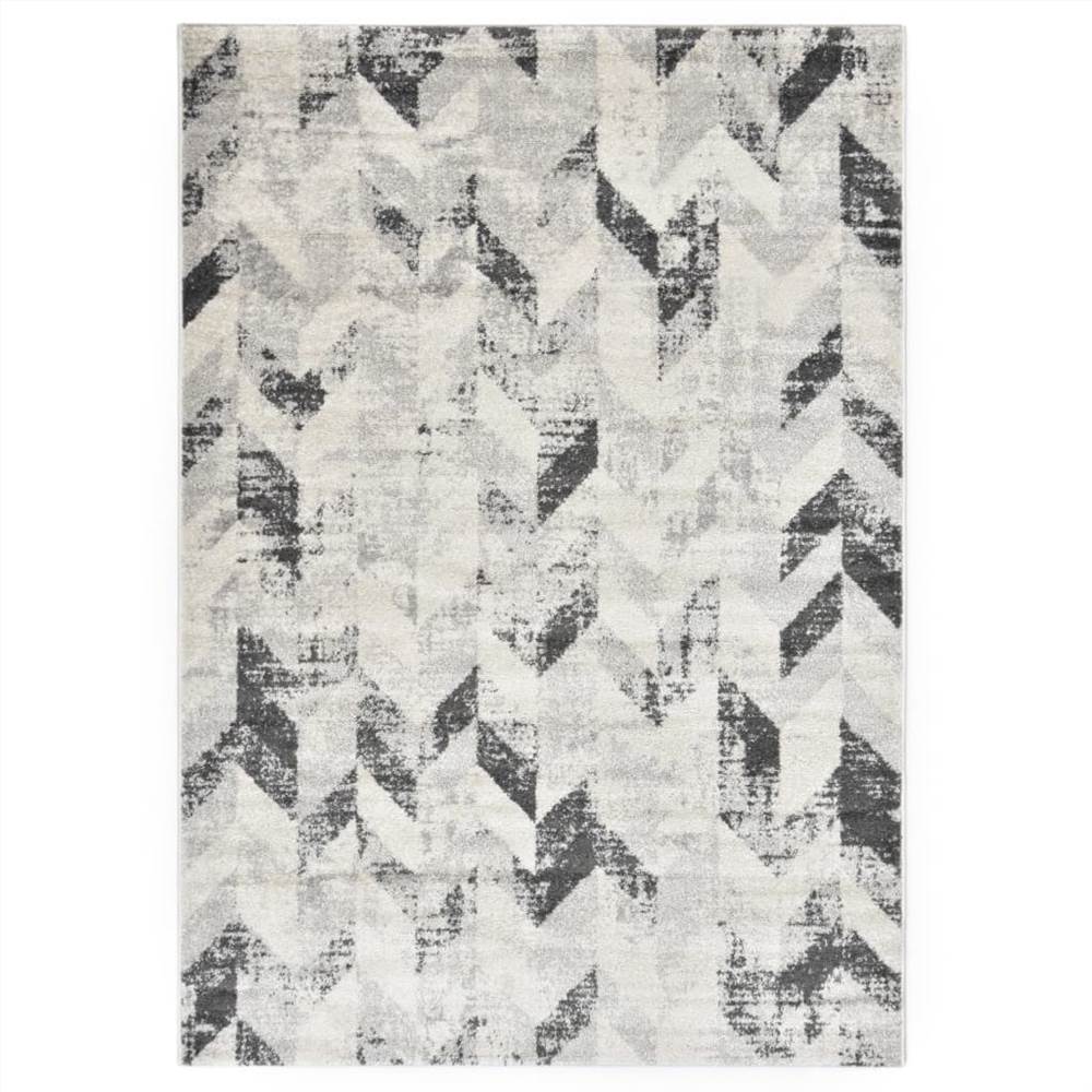 

Rug Grey and White 140x200 cm PP