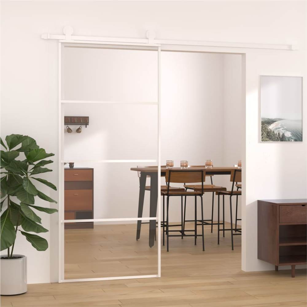 

Sliding Door ESG Glass and Aluminium 90x205 cm White