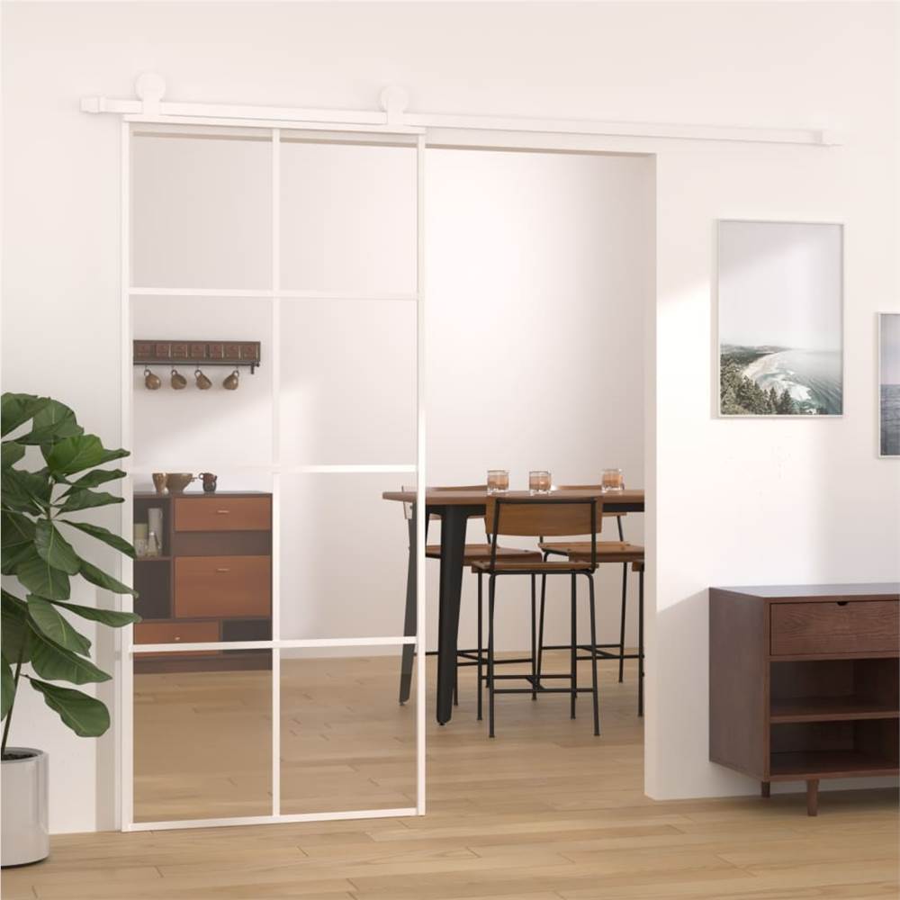 Sliding Door ESG Glass and Aluminium 90x205 cm White, Other  - buy with discount