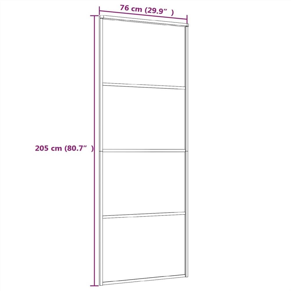 Sliding Door Frosted ESG Glass and Aluminium 76x205 cm White