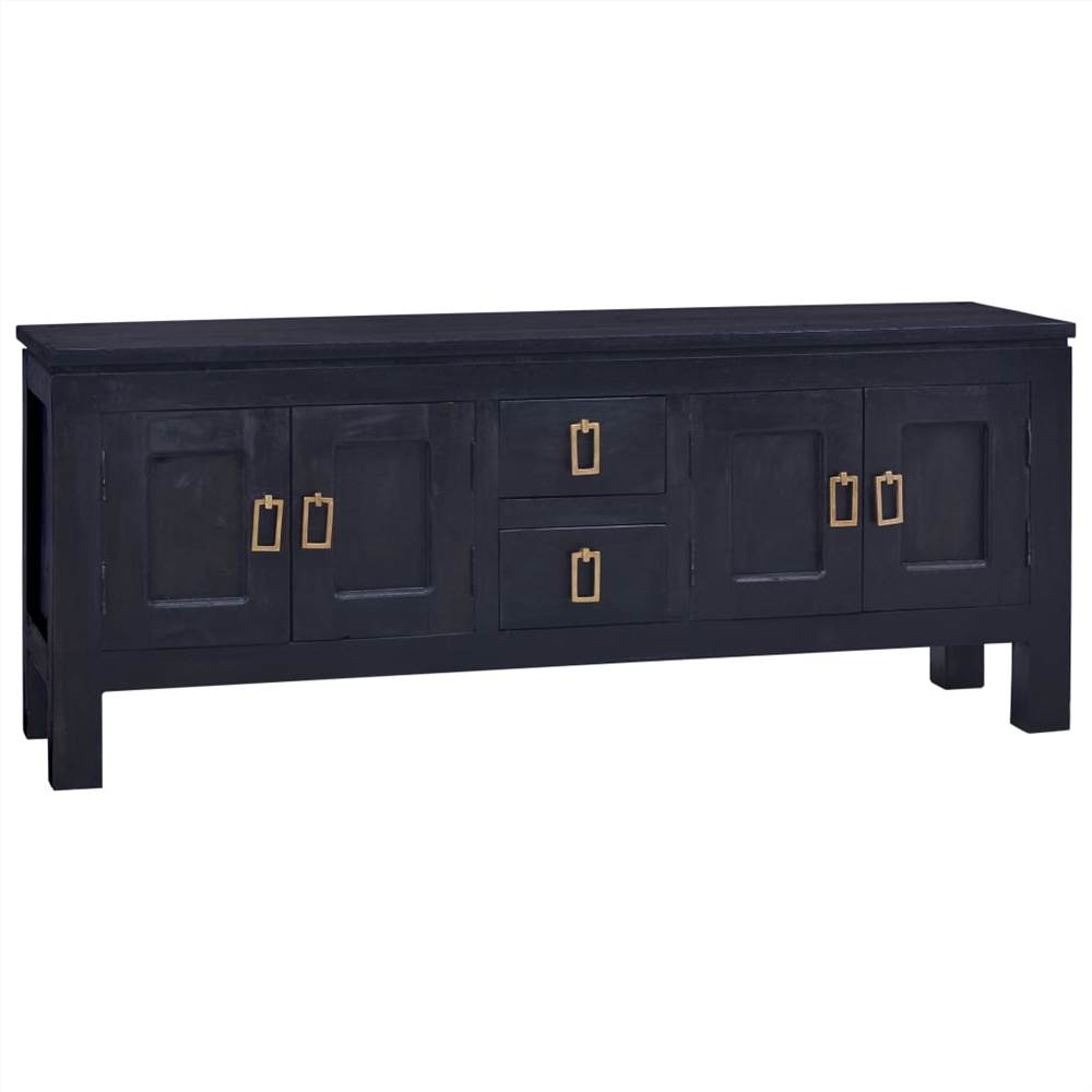 

TV Cabinet Light Black Coffee 110x30x45 cm Solid Mahogany Wood