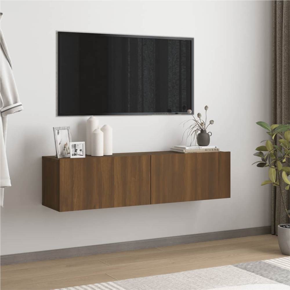 

TV Wall Cabinet Brown Oak 120x30x30.5 cm Engineered Wood