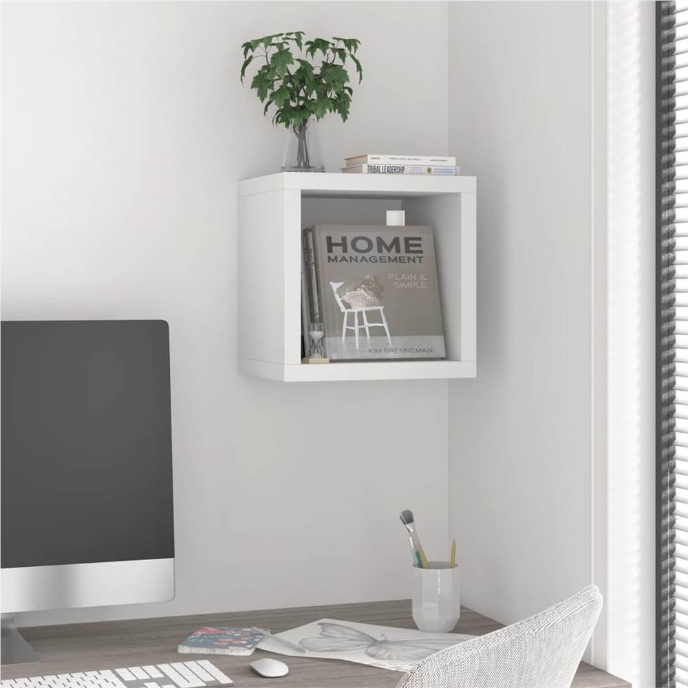 

Wall Cube Shelf White 37x29.5x37 cm MDF