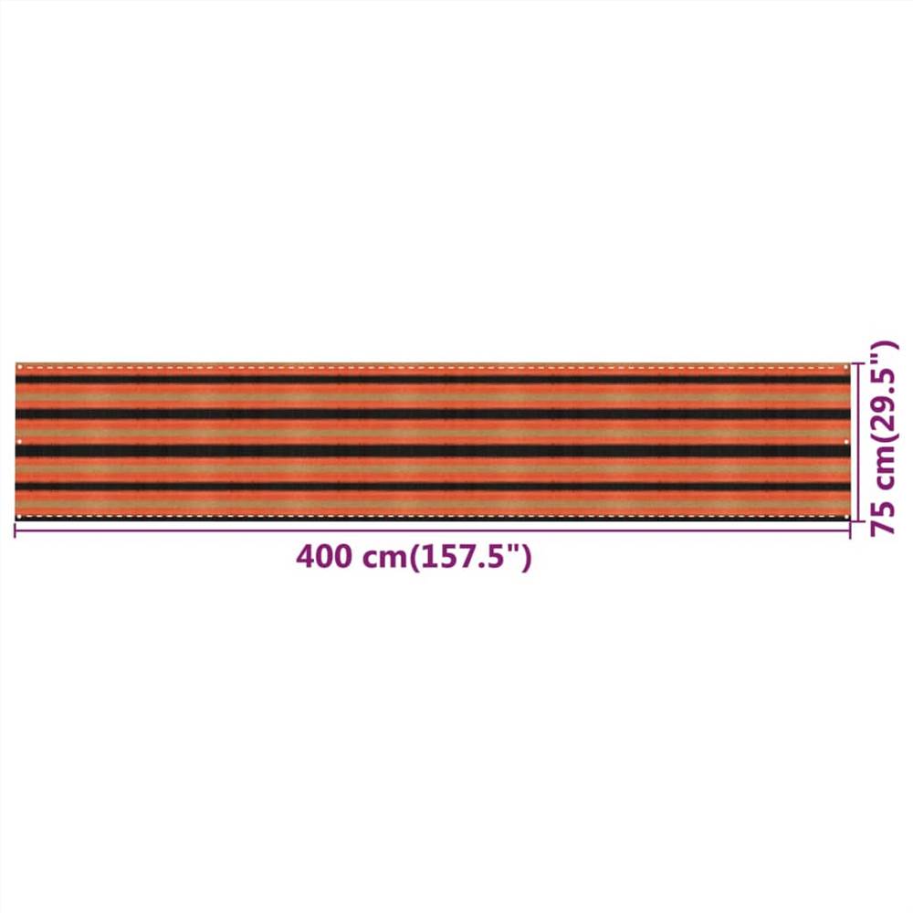Balcony Screen Multicolour 75x400 cm HDPE