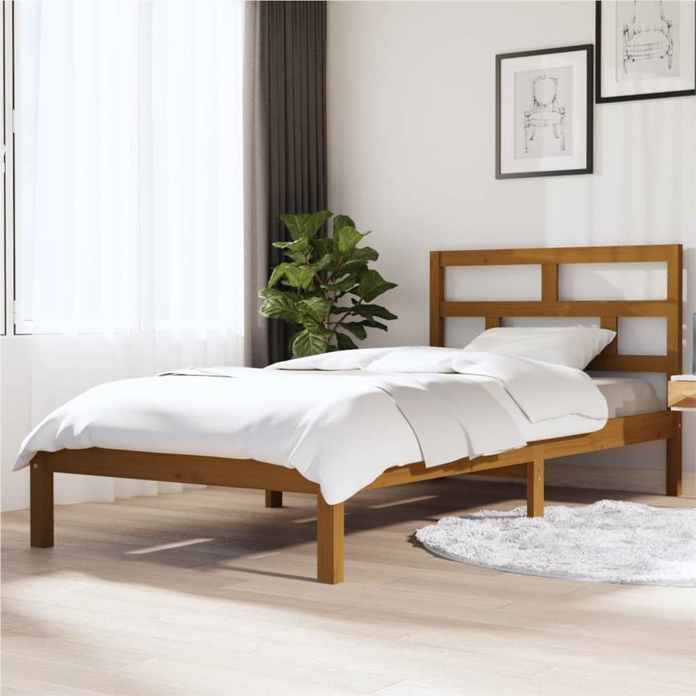 

Bed Frame Honey Brown Solid Wood Pine 100x200 cm Single