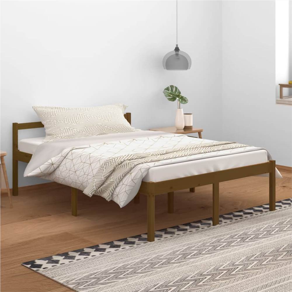 

Bed Frame Honey Brown Solid Wood Pine 140x200 cm Double