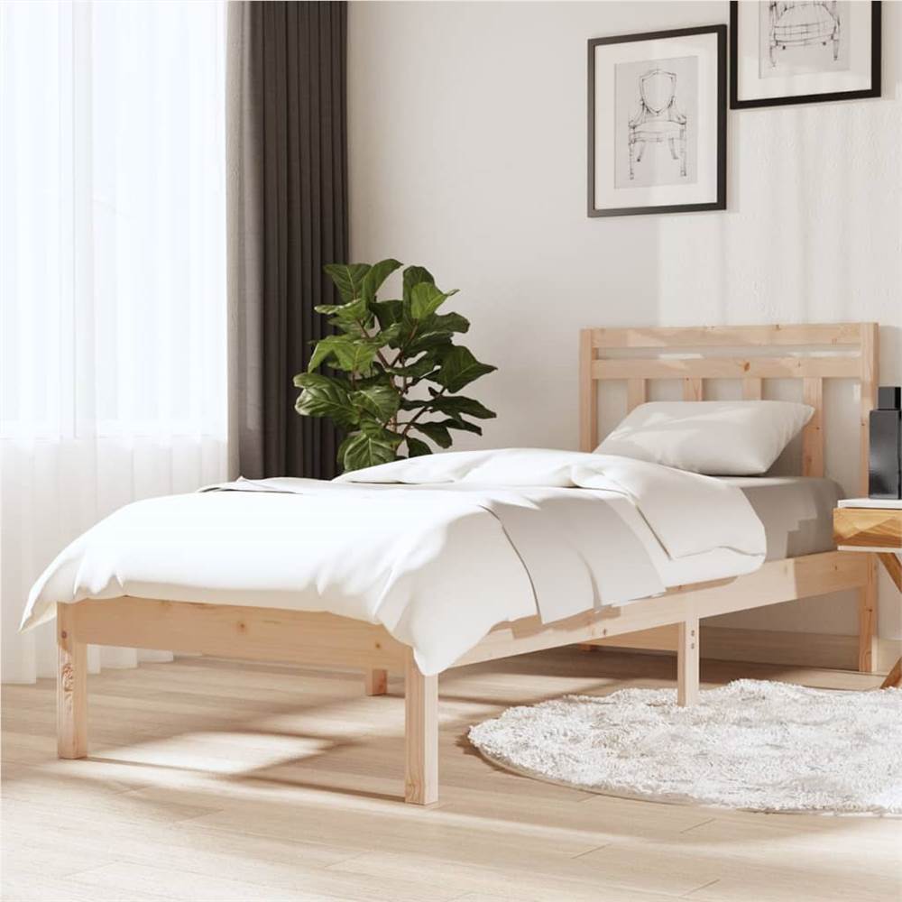 

Bed Frame Solid Wood 75x190 cm 2FT6 Small Single