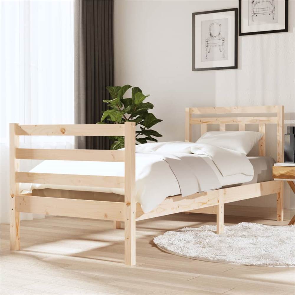 

Bed Frame Solid Wood 75x190 cm 2FT6 Small Single