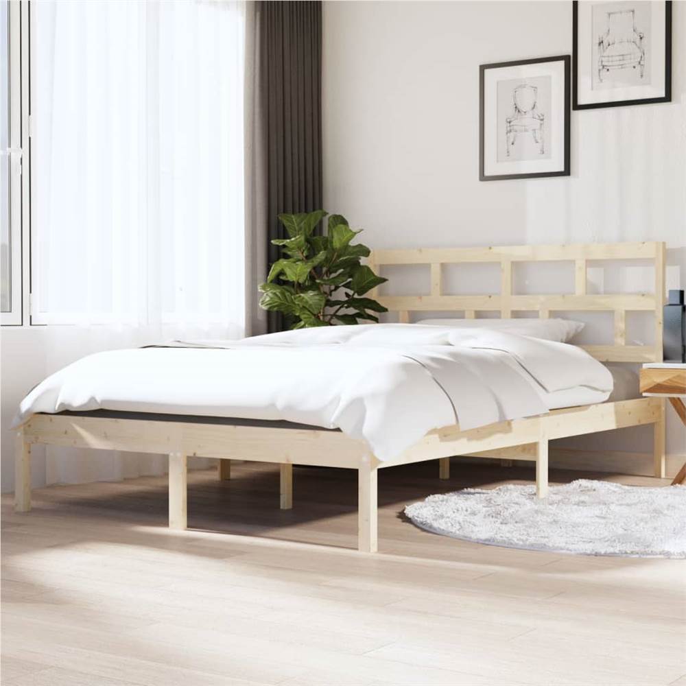 

Bed Frame Solid Wood Pine 140x190 cm Double