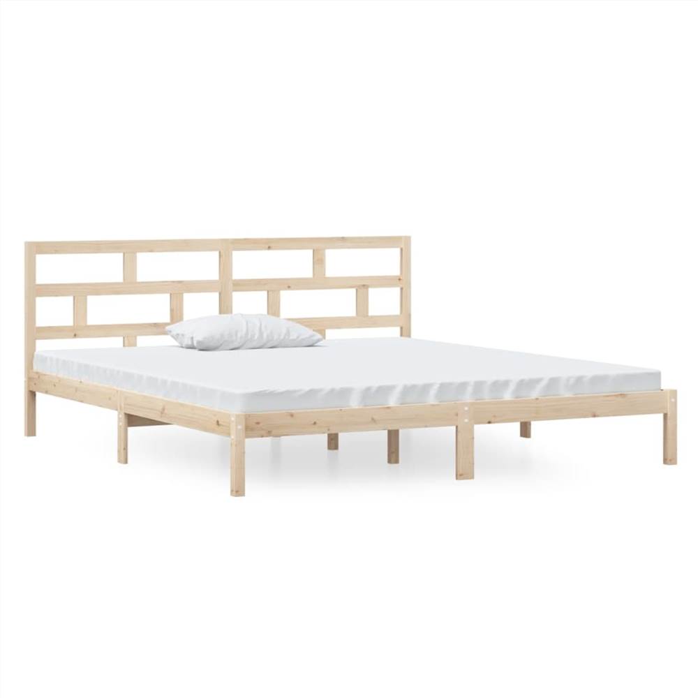 Bed Frame Solid Wood Pine 140x190 cm Double