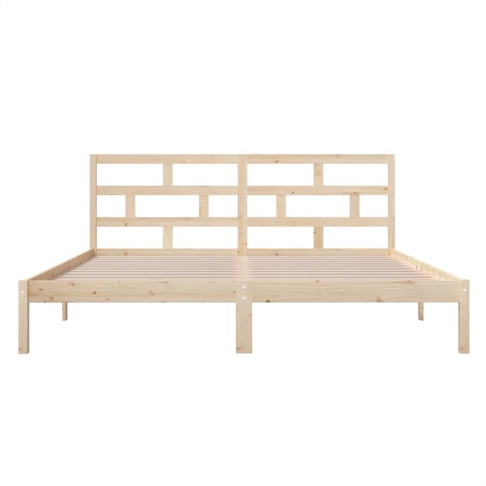 Bed Frame Solid Wood Pine 140x190 cm Double