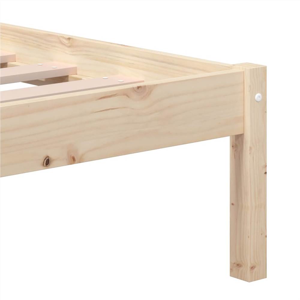 Bed Frame Solid Wood Pine 140x190 cm Double