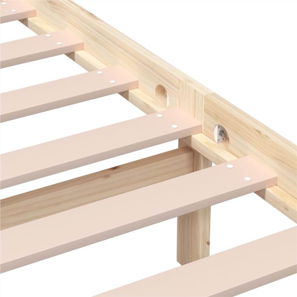 Bed Frame Solid Wood Pine 140x190 cm Double