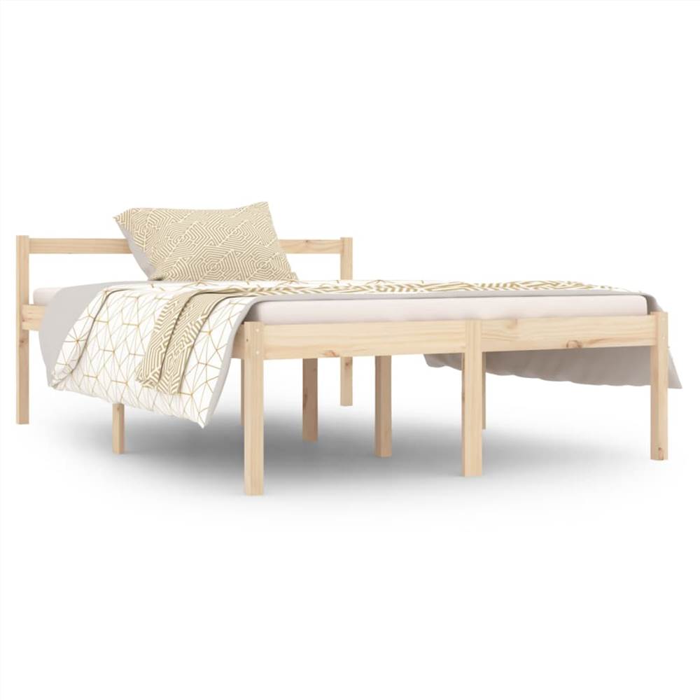Bed Frame Solid Wood Pine 140x190 cm Double