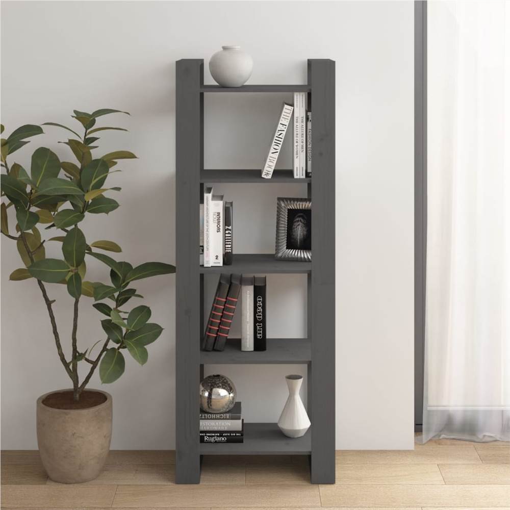 

Book Cabinet/Room Divider Grey 60x35x160 cm Solid Wood