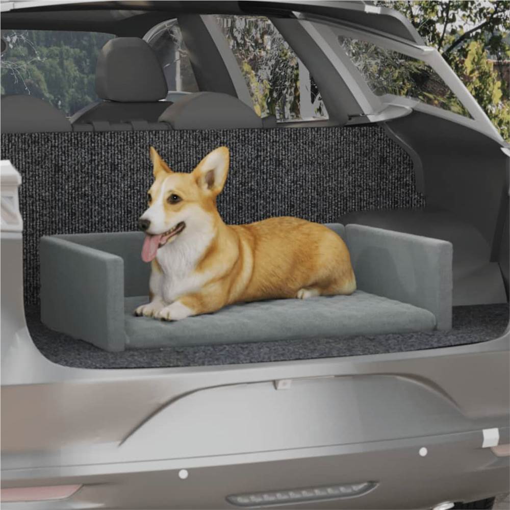 

Dog Car Boot Light Grey 70x45 cm Linen Look