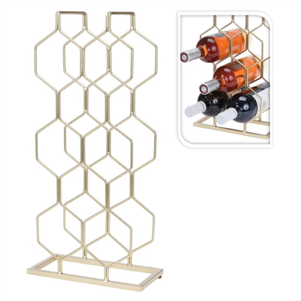 

Home&Styling Wine Rack for 8 Bottles Metal Gold