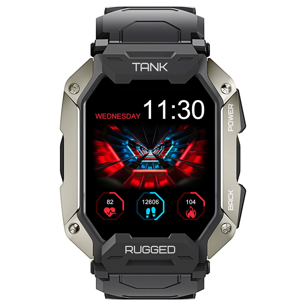 KOSPET TANK M1 PRO Smartwatch 1.72 '' شاشة IPS كبيرة ، 24 وضع رياضي ، معدل ضربات القلب 24 ساعة ، 5ATM و IP69K مقاومة للماء - أسود