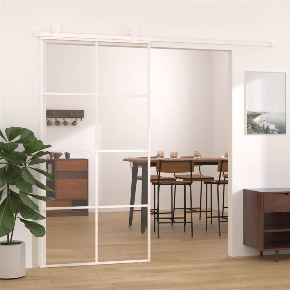 Sliding Door ESG Glass and Aluminium 102.5x205 cm White, Other  - buy with discount