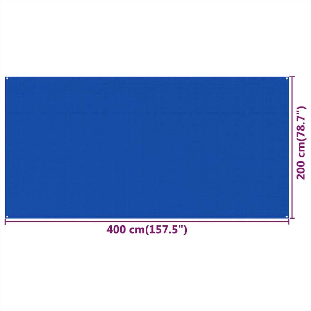 Tent Carpet 200x400 cm Blue HDPE