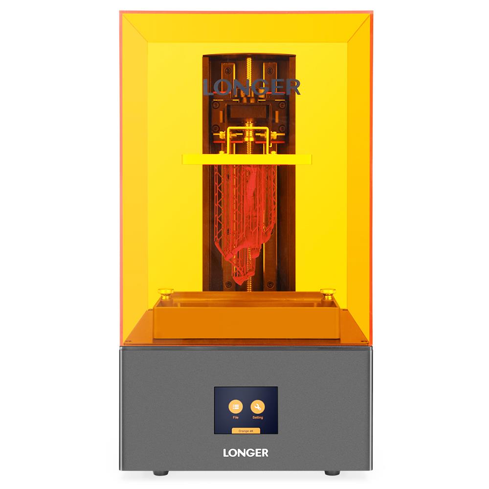 HOSSZABB narancssárga 4K gyanta 3D nyomtató, 10.5/31.5 um felbontás, párhuzamos UV világítás, kettős Z-tengely, bélésvezető, 118 * 66 * 190 mm