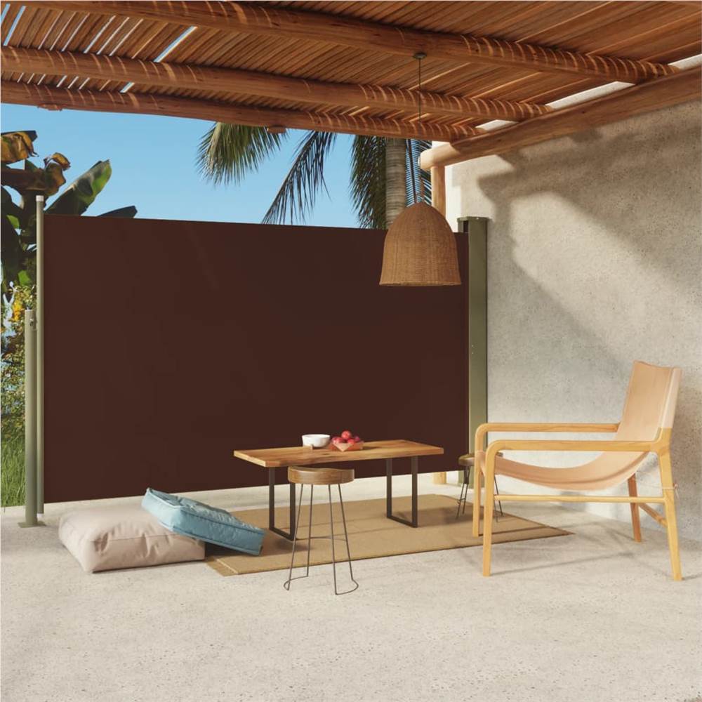 Patio Retractable Side Awning 180x300 cm Brown