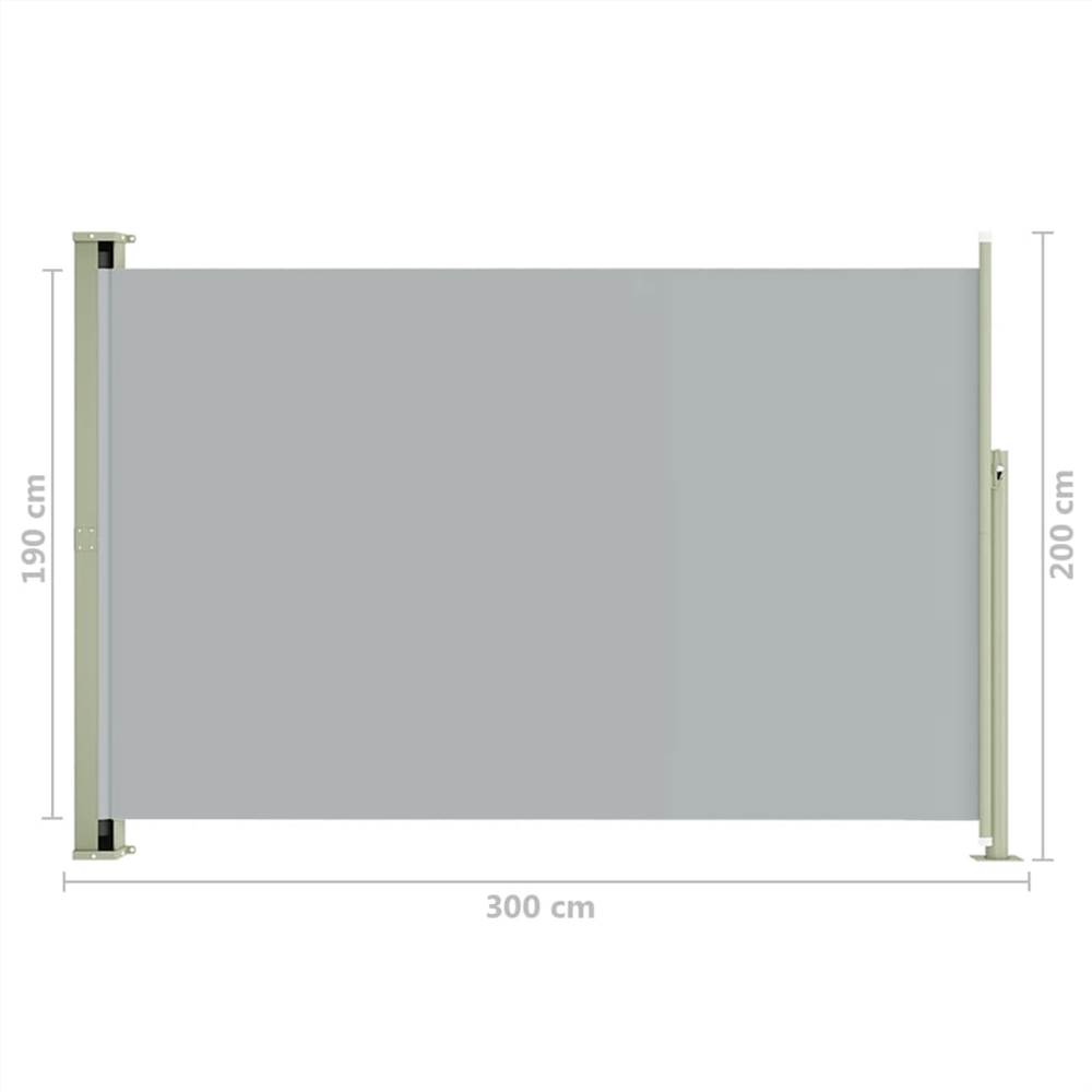 Patio Retractable Side Awning 200x300 cm Grey
