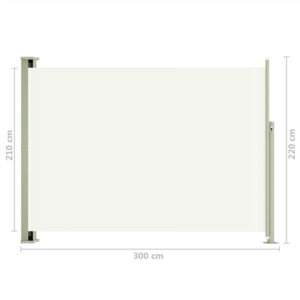 Patio Retractable Side Awning 220x300 cm Cream