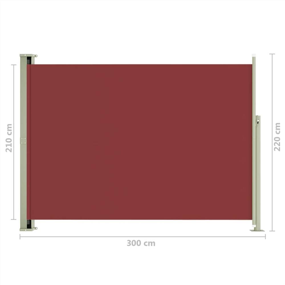 Patio Retractable Side Awning 220x300 cm Red