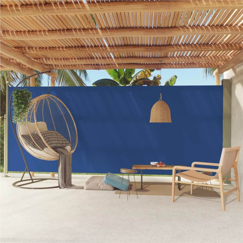 

Patio Retractable Side Awning 220x500 cm Blue