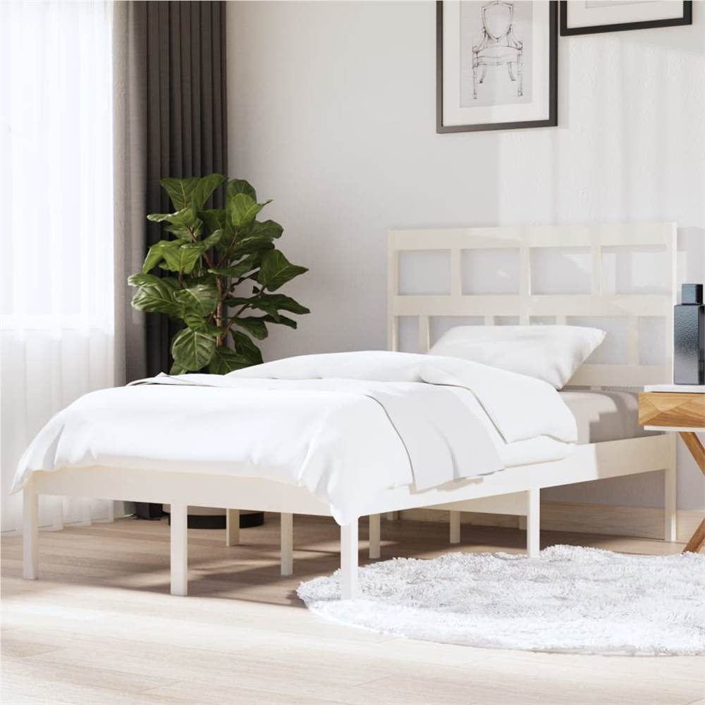 4ft small double white bed frame