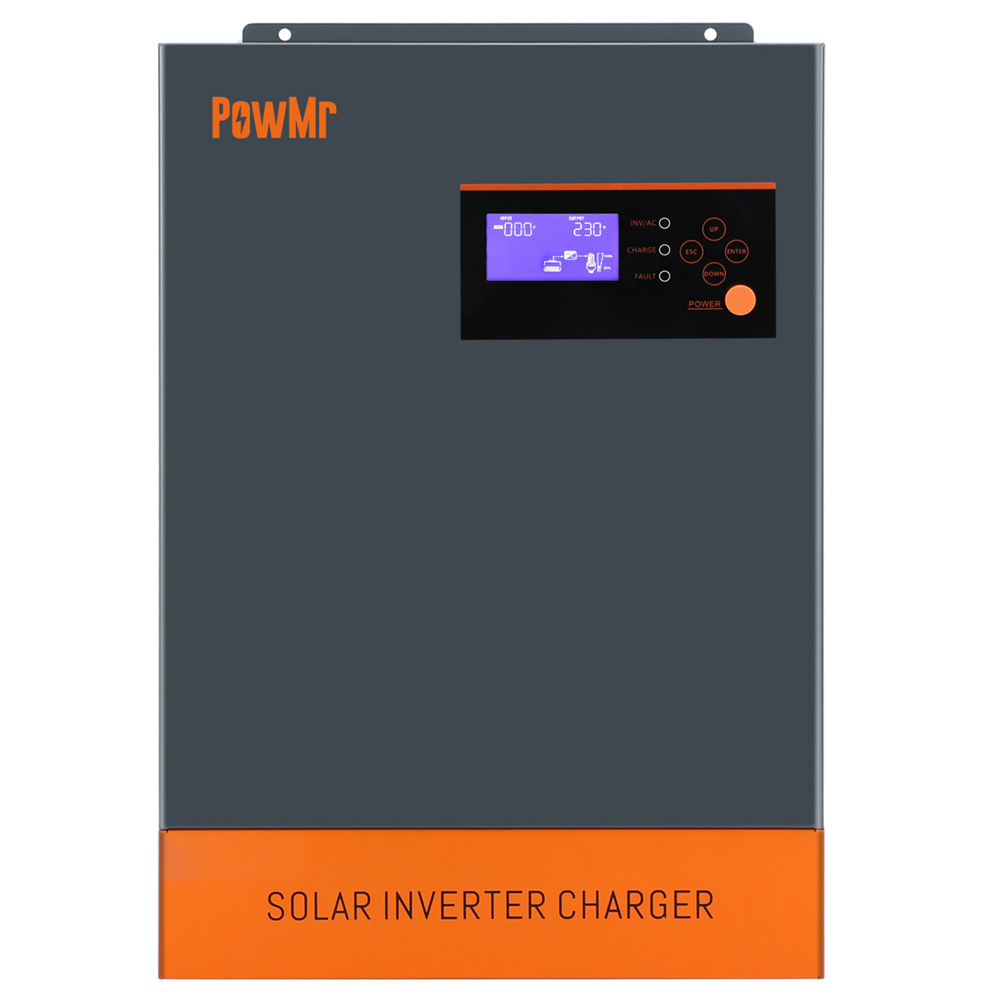 PowMr 5500w Hybrid Solar Inverter, 80A MPPT Charge Controller, 48V DC to 220/230V AC, Off-Grid Pure Sine Wave Inverter, Support Parallel 9 Inverters, Running Without Battery