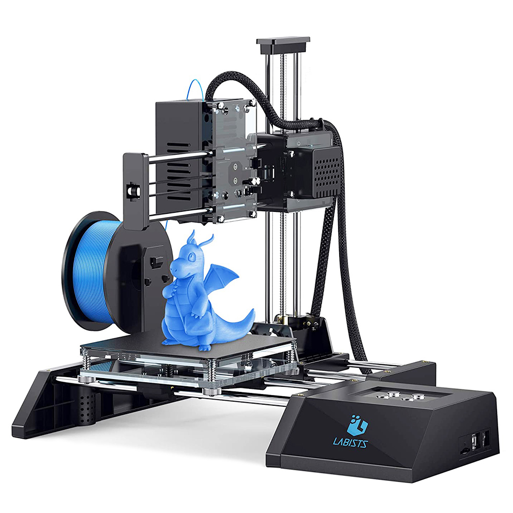 Labists SX1 Desktop 3D Printer for Beginners, 0.05mm Accuracy, 60mm/s Print Speed, Printing Size 120x120x115mm, Fast Heating and Low Noise, Random Color 1.75mm PLA Filament