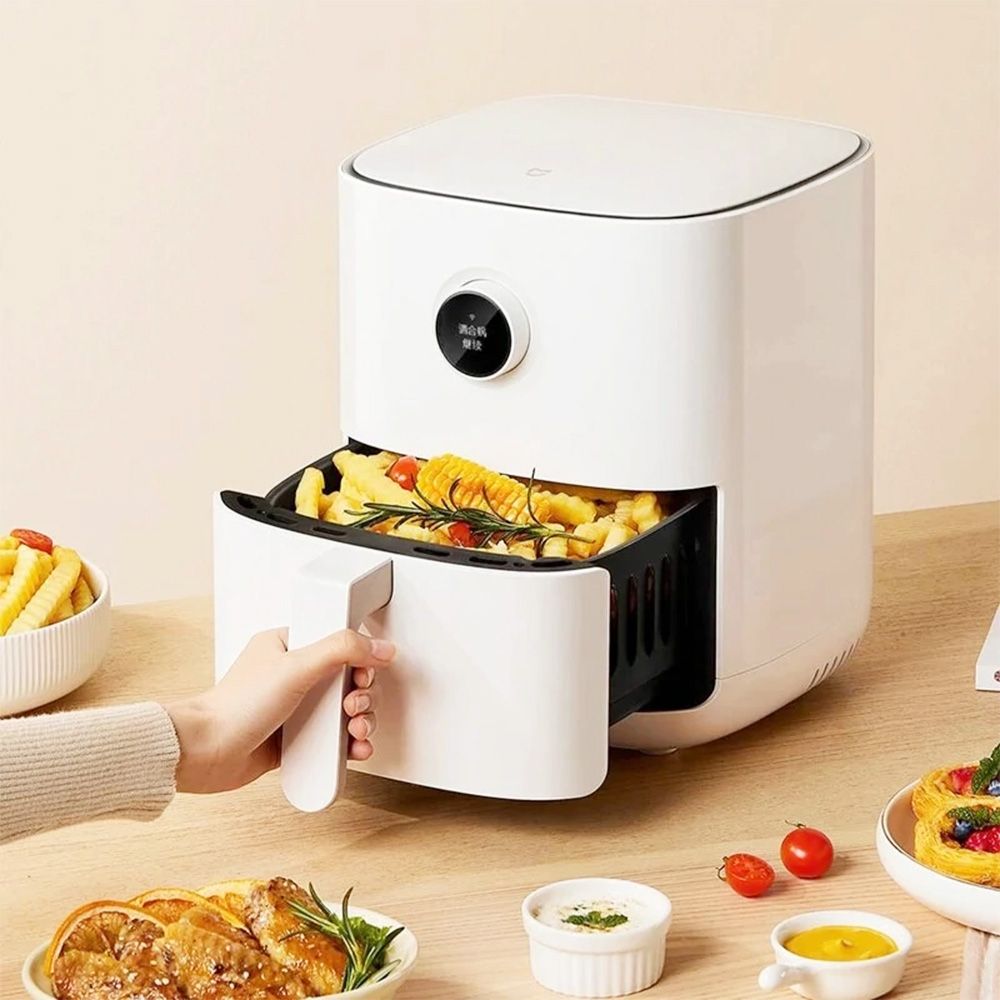 Xiaomi Mijia MAF01 Air Fryer Oven Cooker 1500W 3.5L Capacity 360 Degree Hot Air Circulation Oil Free Low Fat 24-hour Smart Appointment OLED Screen App Control for Air frying Baking Yoghurt Dried Fruit Defrosting - White