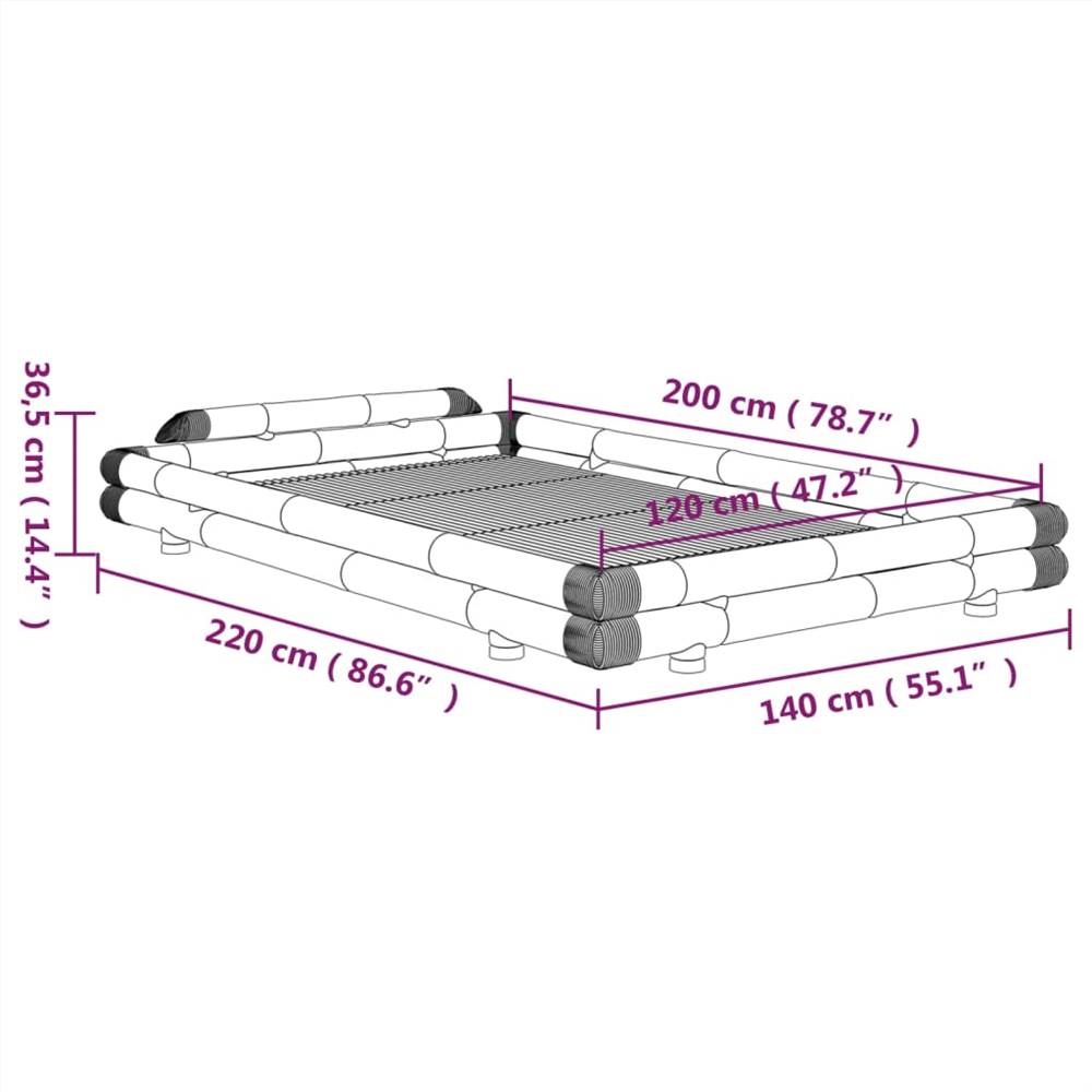 Bed Frame Bamboo 120x200 cm Small Double