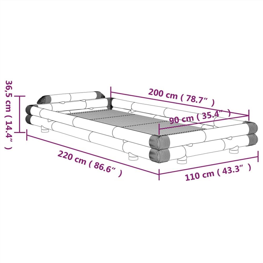 Bed Frame Bamboo 90x200 cm Single