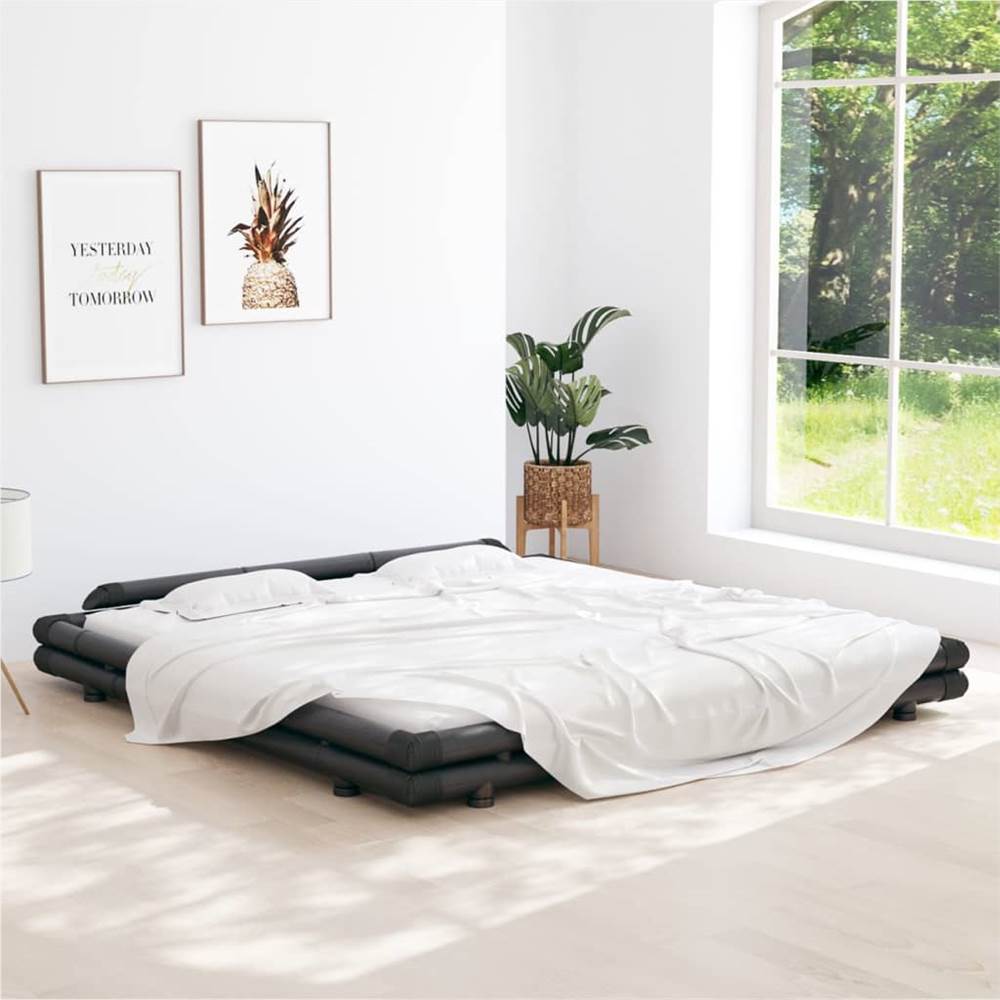 Bed Frame Dark Brown Bamboo 200x200 cm