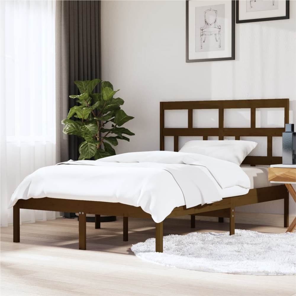 

Bed Frame Honey Brown Solid Wood 150x200 cm 5FT King Size