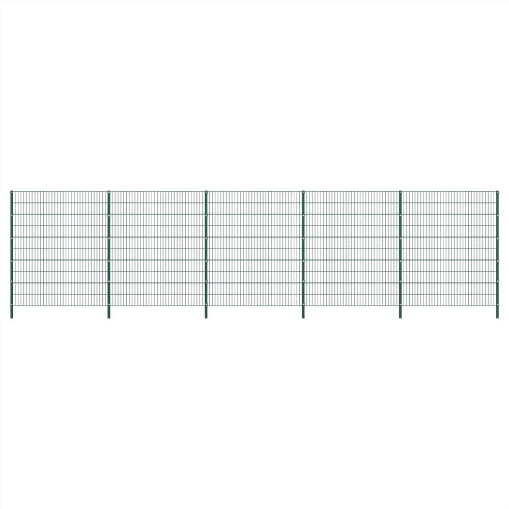

Fence Panel with Posts Iron 8.5x2 m Green