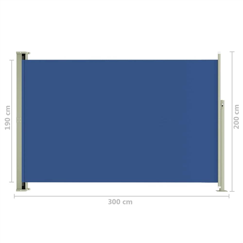 Patio Retractable Side Awning 200x300 cm Blue