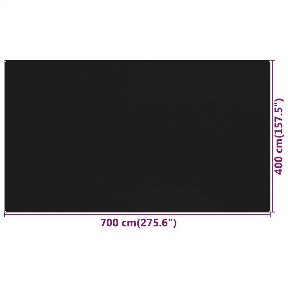 Tent Carpet 400x700 cm Black HDPE